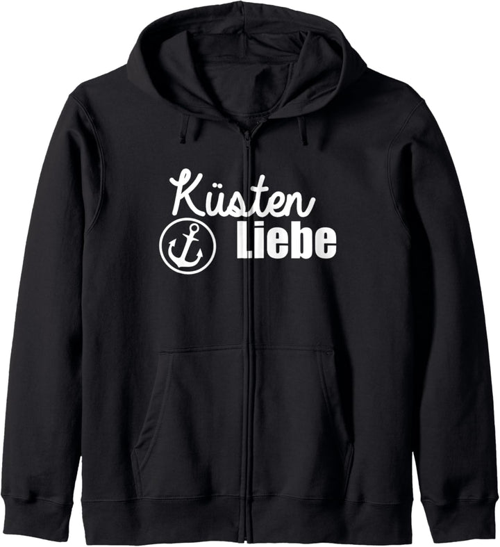 Küstenliebe mit Anker - Geschenk Kapitän Skipper Segelboot Kapuzenjacke