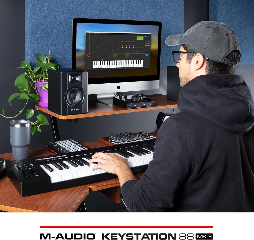 M-Audio Keystation 88 MK3 – MIDI Keyboard Controller mit 88 halbgewichteten Tasten für die Kontrolle