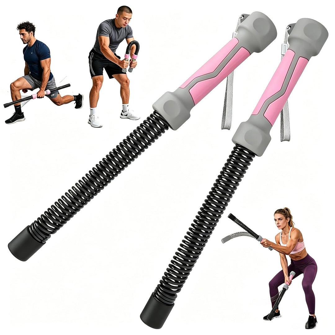 3-in-1 Seilfreie Kampfseile 2pcs, Battle Ropes mit Gummibeschichtetem Rutschfester Griff, Verdicktem