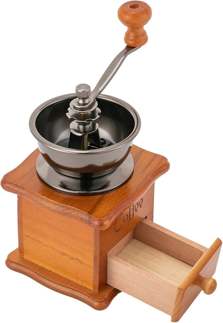Manuelle Kaffeemühle Handmühle, 9.5cm x 6.5cm x 16cm Edelstahl Einstellbare Grobheit Tragbar, Konisc