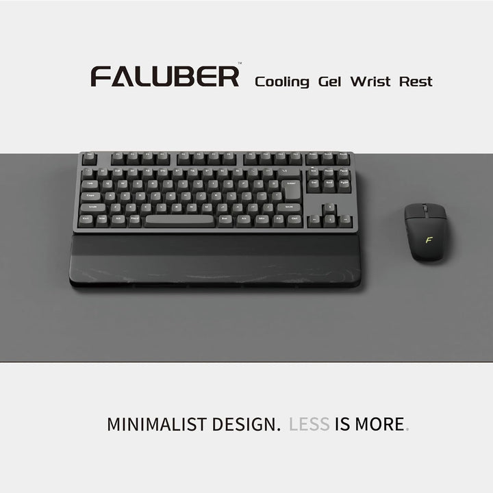 Faluber Handballenauflage aus Holz, 360 mm Länge und 20 mm Dicke für Medium Tastatur, Schwarze Besch