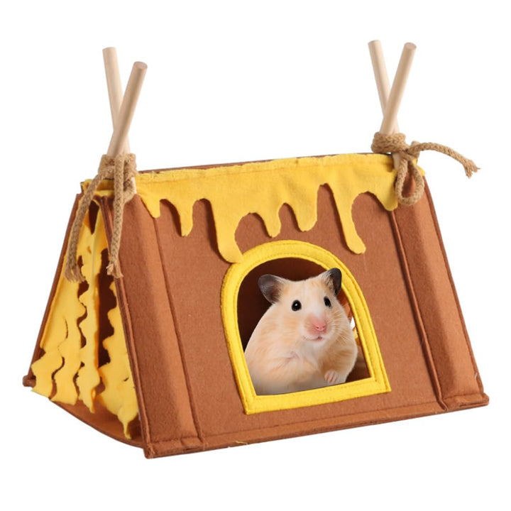 MiOYOOW Meerschweinchenversteck, Hamsterversteck mit Vorhang, Kleintier Spielbett, Kleintierhaus Kus