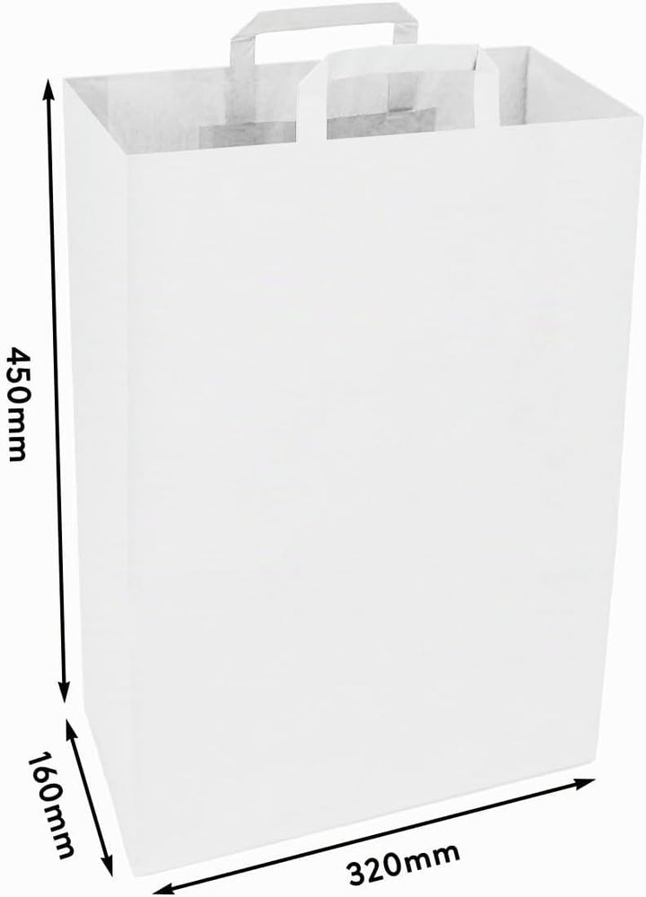 verpacking Papiertragetasche mit Flachhenkel 45 x 32 x 16 cm Weiss - Papiertüten Bio Papiertasche Kr