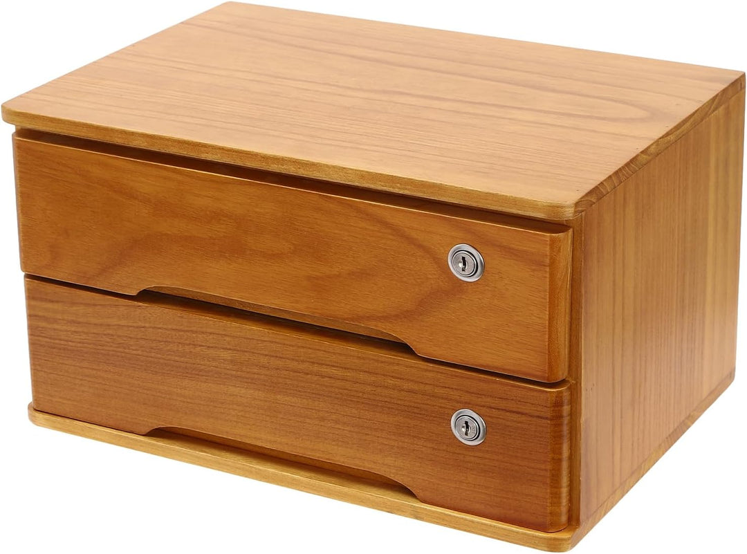 2 Schicht Desktop Storage Box, Desktop Storage Box mit abschliessbarer Schublade, Bürobedarf Schubla