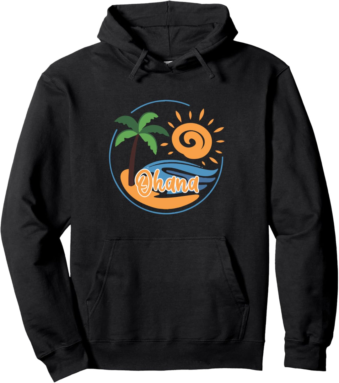 Retro Hawaii Ohana Tropisches Hawaiihemd für Damen und Herren Pullover Hoodie