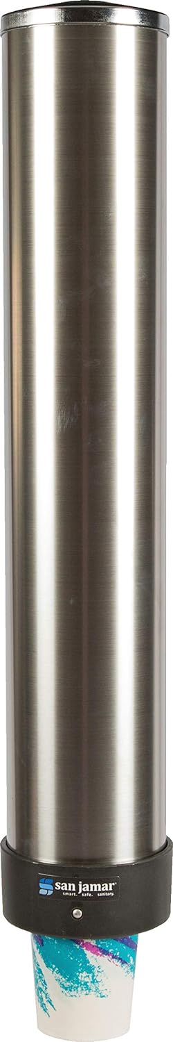 San Jamar C3400P Edelstahl Getränkebecher aus Pappe zum Herausziehen, Bechergrösse, 350-710 mL, Rand