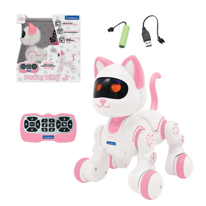 Lexibook, Power Kitty Jr., Ferngesteuerte Katze zum Trainieren, Watschelt wie eine echte Katze, Inte