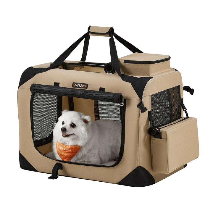 Feandrea Hundebox faltbar, Transportbox Hund, M, Hundetasche, Oxford-Gewebe, Netzstoff, atmungsaktiv