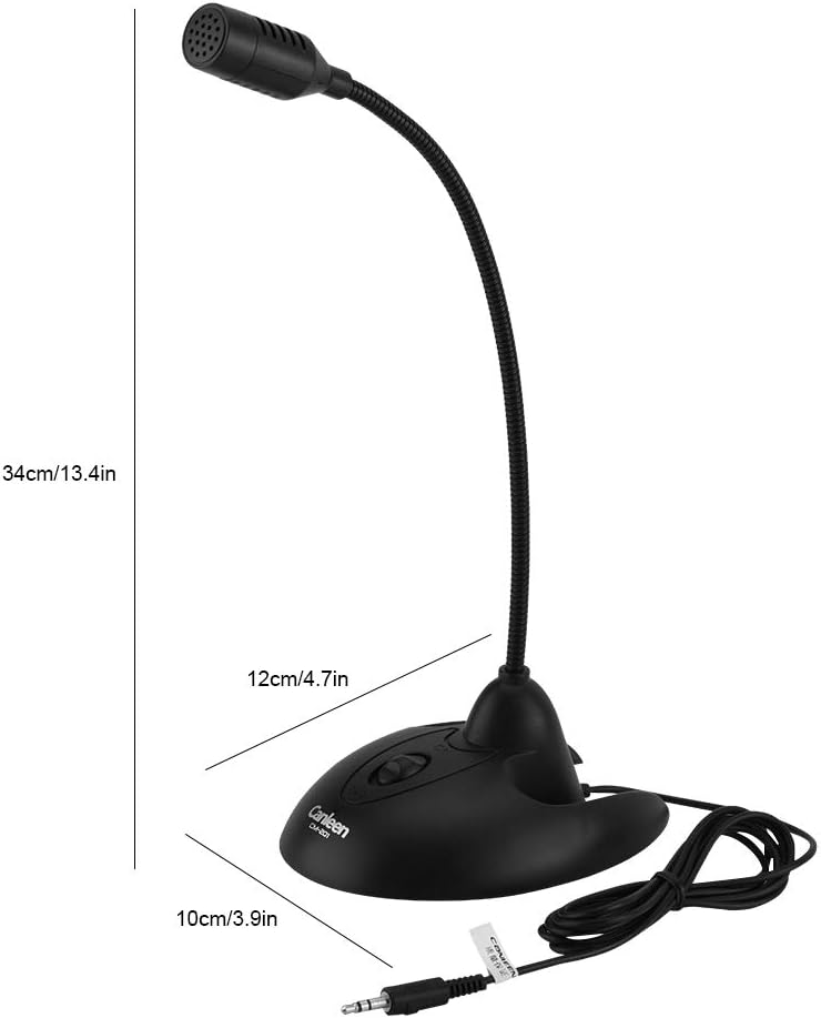 Richer-R Flexibles PC-Tischmikrofon, Flexible Schwanenhals Desktop Microphone 3,5mm Klinke,rutschfes