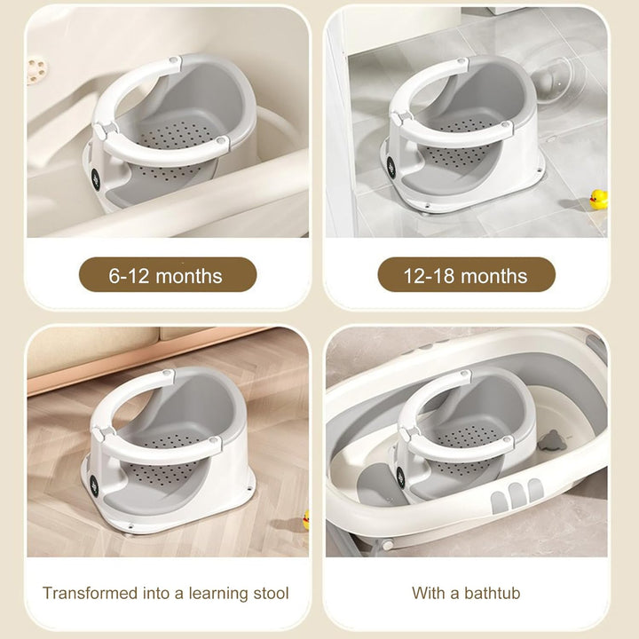 Baby Badewannen Sitzhilfe | Rutschfester Badesitz Mit Temperatur-Sensor Für Sitzende Babys,Sicherhei