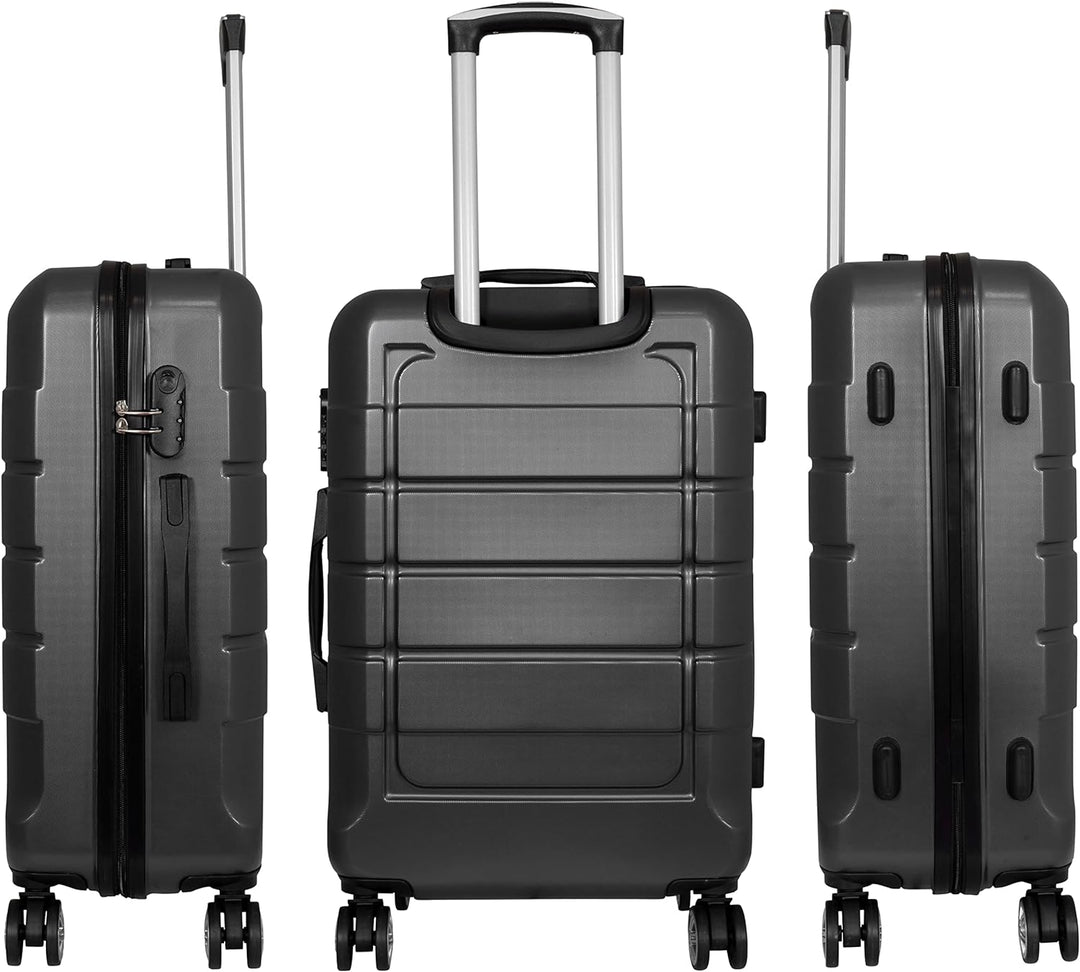 Monopol Handgepäck Leicht Hartschale Como 57 cm 42 Liter 4 Räder Zahlenschloss Anthrazit Handgepäck