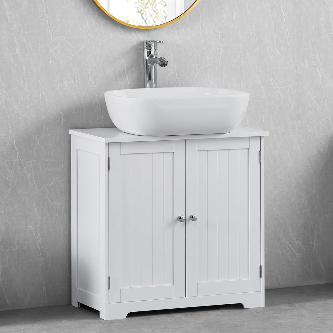 Bath Vida Priano Waschbecken-Unterschrank für Badezimmer, bodenstehende Aufbewahrungseinheit, weiss,