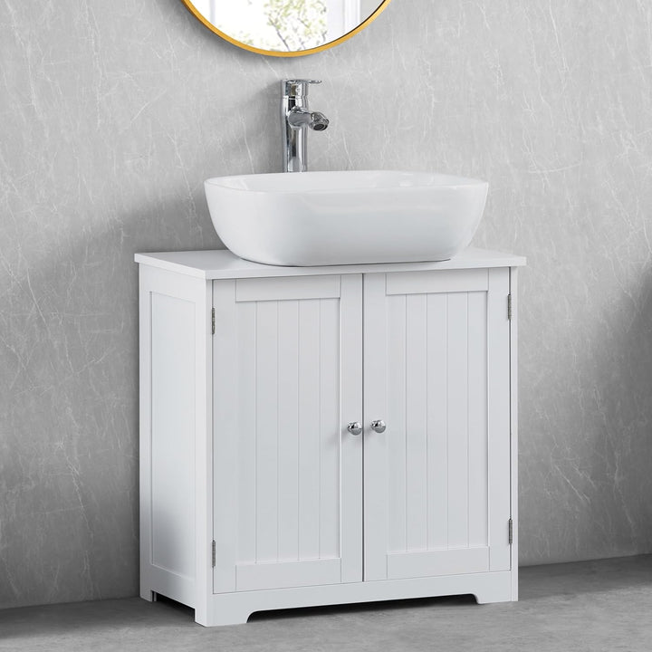 Bath Vida Priano Waschbecken-Unterschrank für Badezimmer, bodenstehende Aufbewahrungseinheit, weiss,