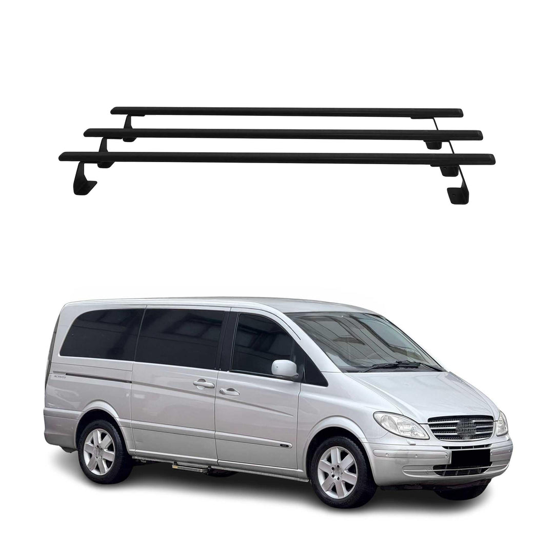 OMAC Heavy Duty Dachträger Querträger kompatibel mit Mercedes Vito W639 2003-2014 – 3 Stangen – Stah