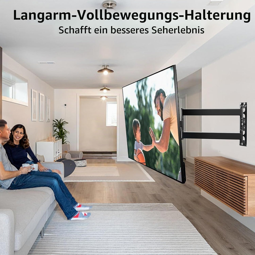 TV Wandhalterung mit 728 mm langem Schwenkarm, für 23–65 Zoll Fernseher, neigbar &amp; drehbar, VESA 400