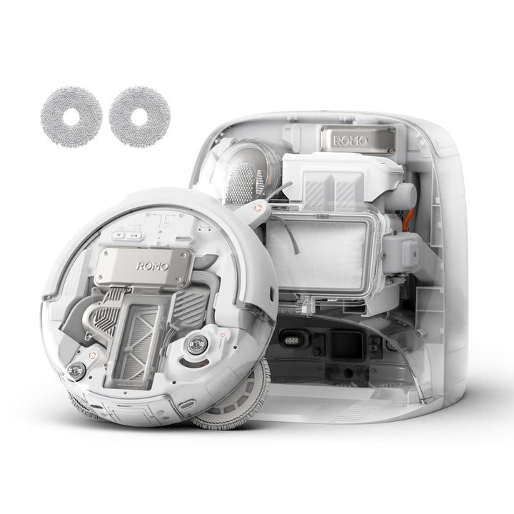 DJI ROMO P mit Wischmopp, Saugroboter mit Wischfunktion, 25.000 Pa Saugkraft, Hinderniserkennung auf