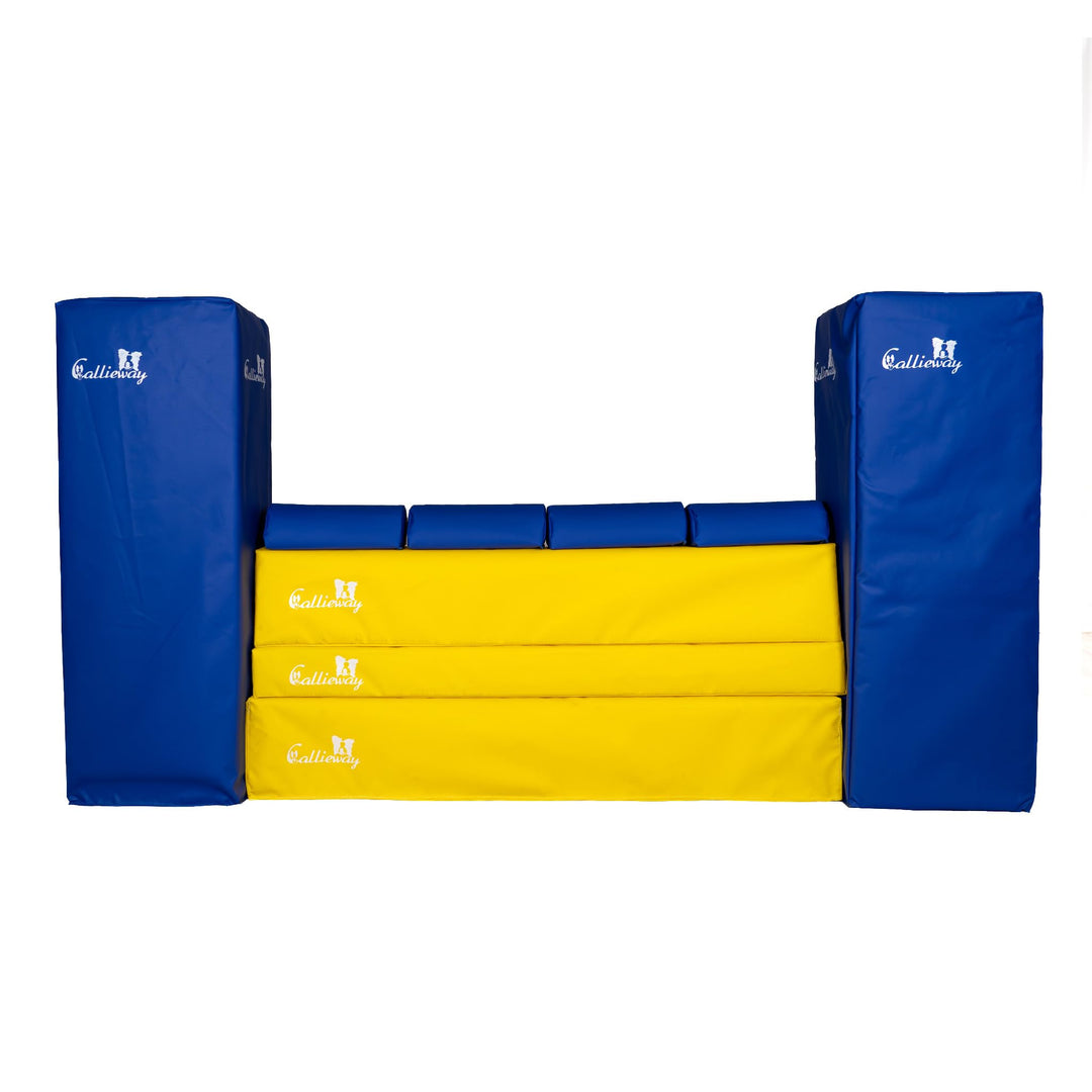 Callieway Turnier Agility Mauer „Bounce Over - Soft“ – alle FCI Sprunghöhen (gelb/blau), gelb/blau