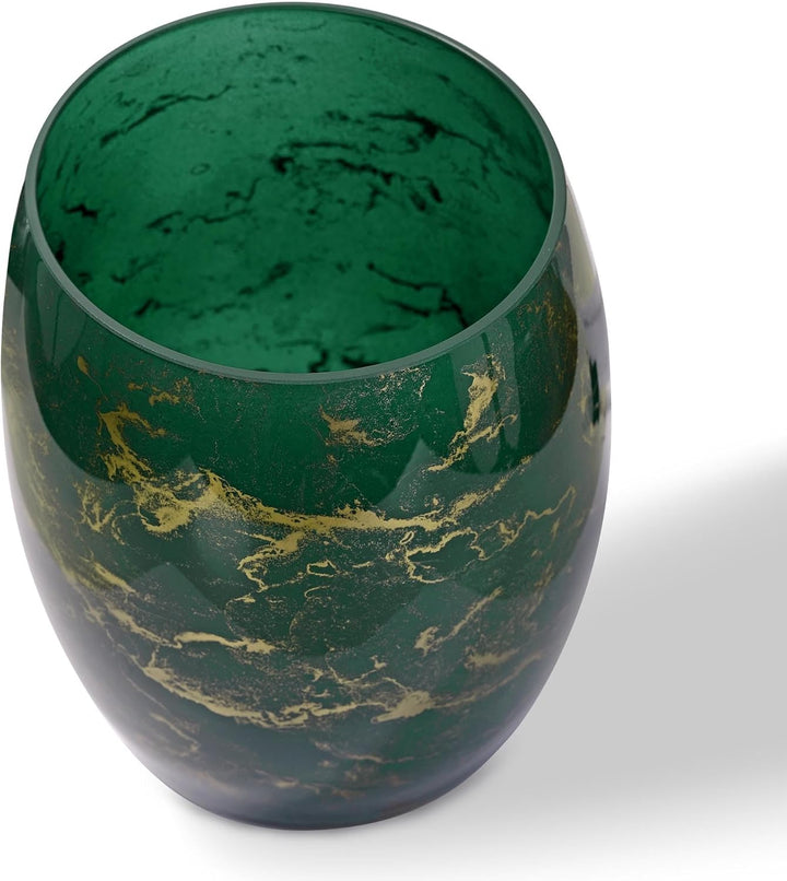 Terroso – Vase – Mundgeblasenes grünes Glas – Luxuriöses Erscheinungsbild, Stilvoll & Elegant - 20 c