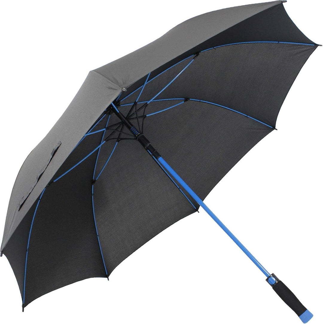 iX-brella XXL Stockschirm Fiberglas Golf Automatik Schwarz Blau, Blau