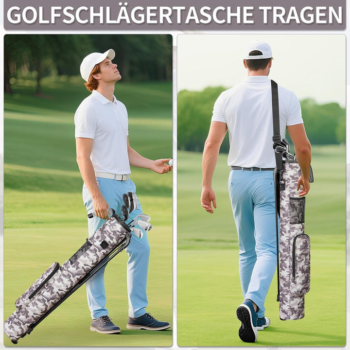 OUUTMEE Kleine Golftasche, Schlägerkoffer, Golf-Selbstständer, Schlägerkoffer und grosse Tasche, Ult