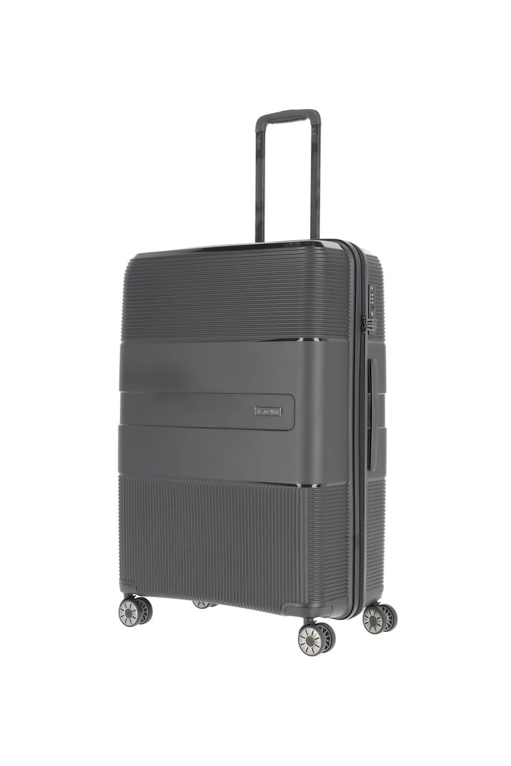 travelite 4-Rad Hartschalen Koffer gross mit TSA Schloss, Gepäck Serie WAAL: Stabiler Trolley mit re