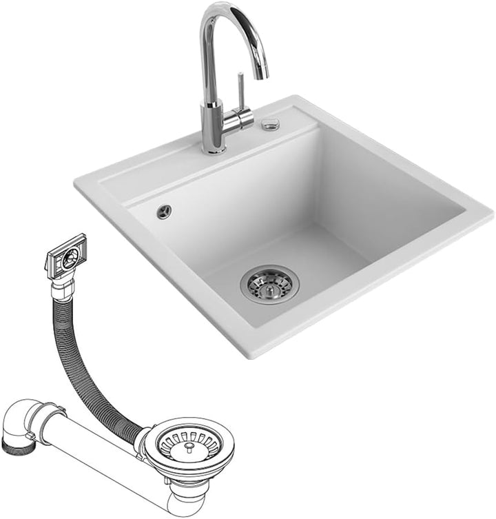 Bergström Spülbecken "Tesa", Weiss, 50 x 49 cm 490x500mm Weiss, 490x500mm Weiss