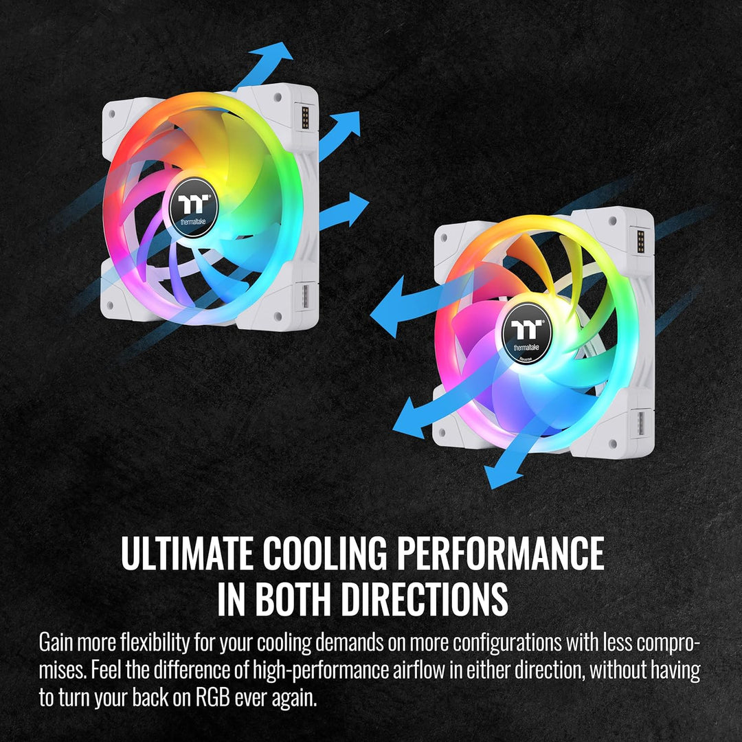 Thermaltake SWAFAN EX 12 RGB PC Lüfter weiss, 3 Stück, 500~2000 U/min, Magnetanschluss, umkehrbare F