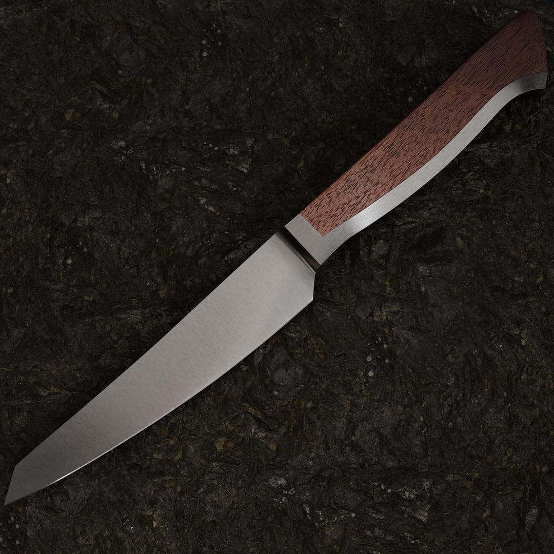 GÜDE Solingen - Steakmesser Glatt geschmiedet, 14 cm, Walnussholz, CAMINADA, Handmade Germany, Braun
