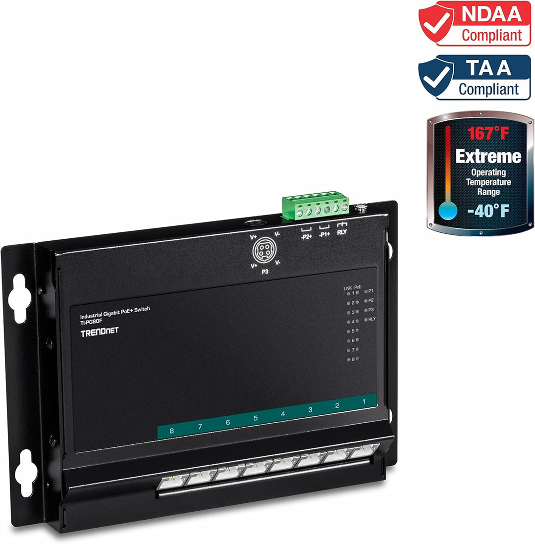 TRENDnet TI-PG80F 8-Port Industrial PoE+