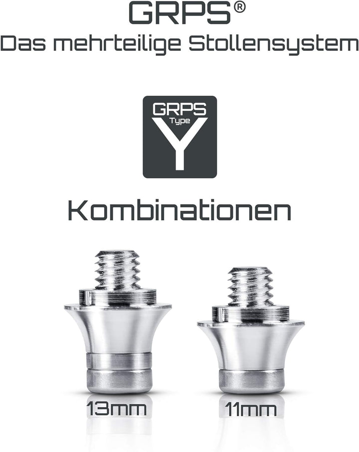 GRPS Type Y - Profi Fussball Stollen - Höhe verstellbar 13mm 11mm Basic, Basic