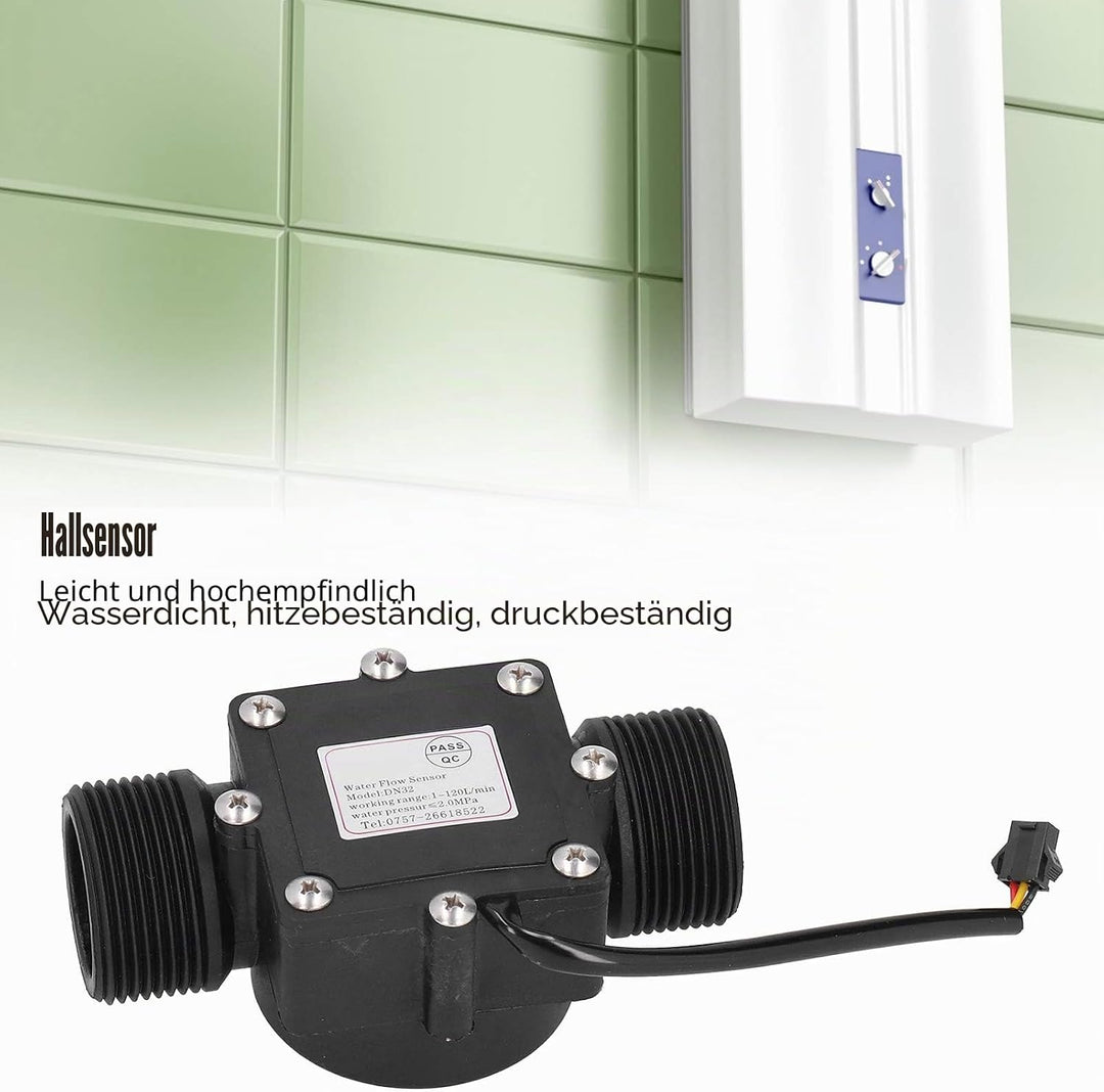Wasserdurchflusssensor YF-DN32 G1.25in Brauchwasserdurchflussmesser, Rohrwasserdurchflussmesserzähle