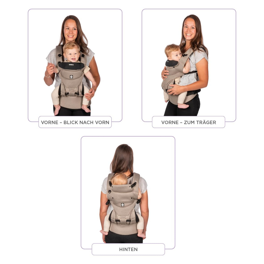 Dooky Carrier Urban Comfort, Babytrage Neugeborene ab Geburt, Ergonomische Babytrage 0-3 Jahre, 3.5-