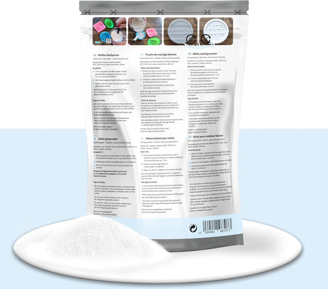 Seifenprofis Profiplast 200 Reliefgiesspulver weiss 4,5 kg, Giesspulver Giessmasse Keramikpulver, Er