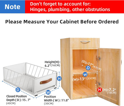 Kitstorack Teleskopschublade, Ausziehbare Schublade für Kabinett Metall Slide Out Organizer mit Grif