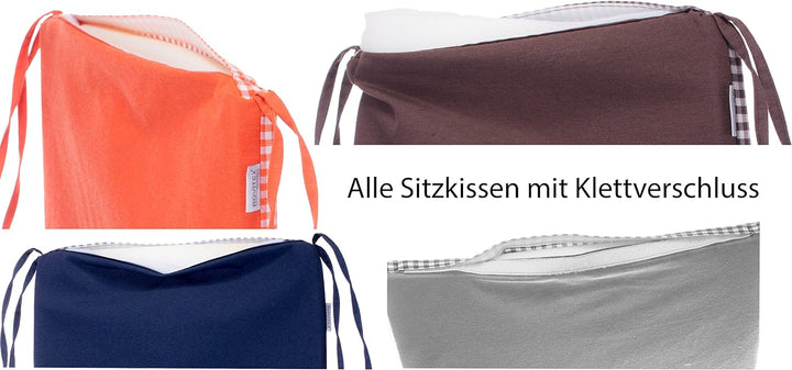 brandsseller 4er Vorteilspaket Sitzkissen Kariert Stuhlkissen Sitzauflage Stuhlauflage mit 4 Kordelb