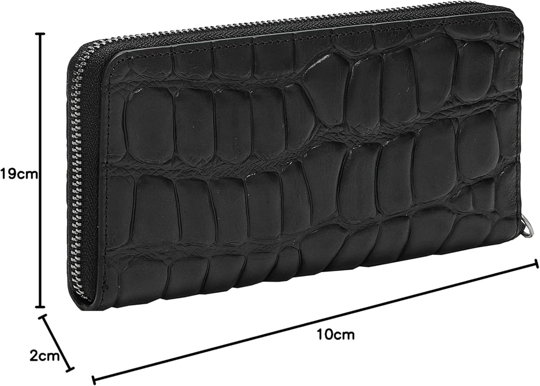 Liebeskind Berlin Damen 899-Gigi20-Croco-Black Travel Accessory Wallet Large (HxBxT 10cm x 19cm x 2c