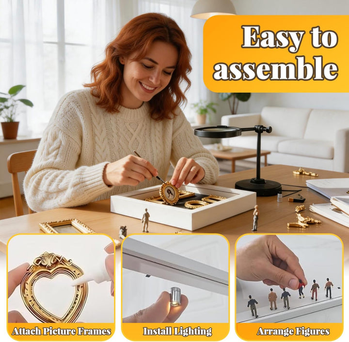 DIY Mini Museum Silhouettenbox mit Licht, Shadow Box Bilderrahmen Set, Museum of us, Foto Erinnerung