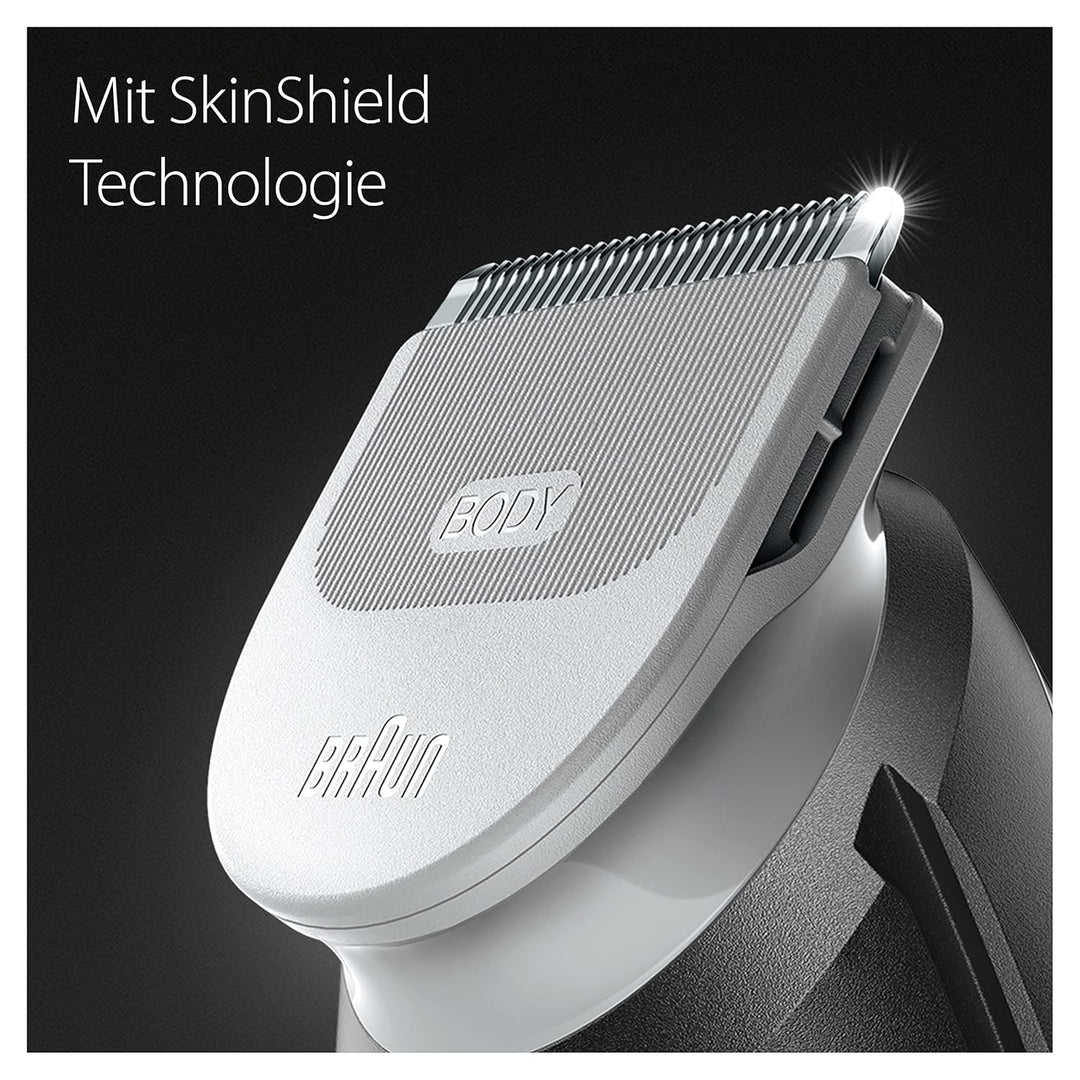 Braun Bodygroomer Series 5, Elektrischer Körperrasierer Herren mit 3 Zubehörteile, Kabelloser Trimme