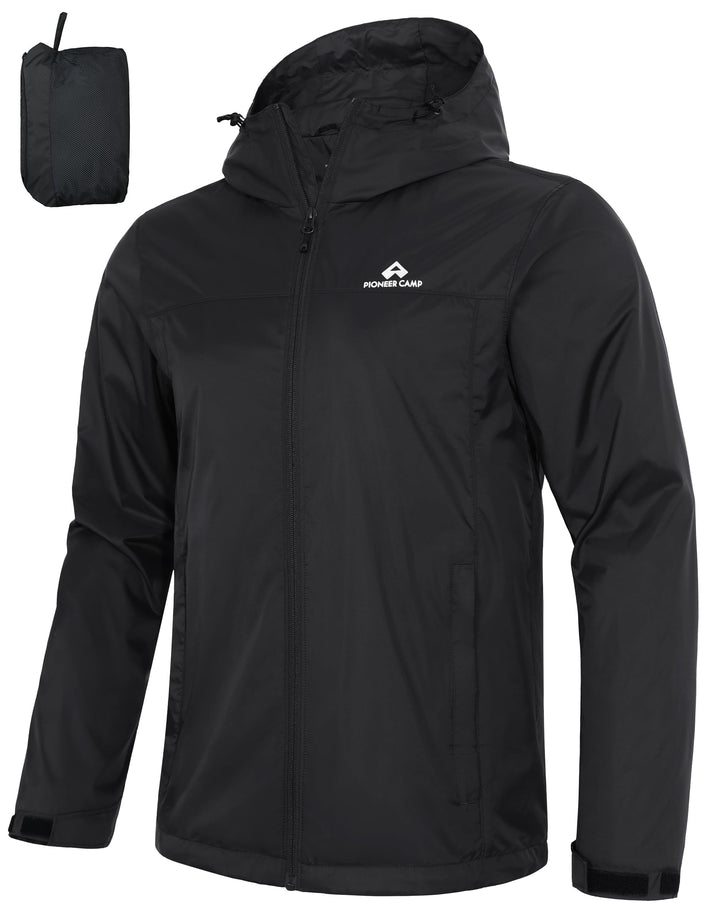 Pioneer Camp Herren Regenjacke Wasserdicht Atmungsaktiv Leichte Winddicht Windbreaker Packbare Outdo
