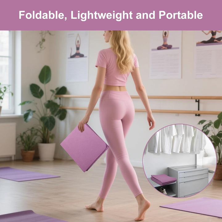 Foldable Yoga Mat - TPE Exercise Pilates Mat - Yoga Matte - Fitnessmatte - 183 x 61 cm, 5 mm Dick, S