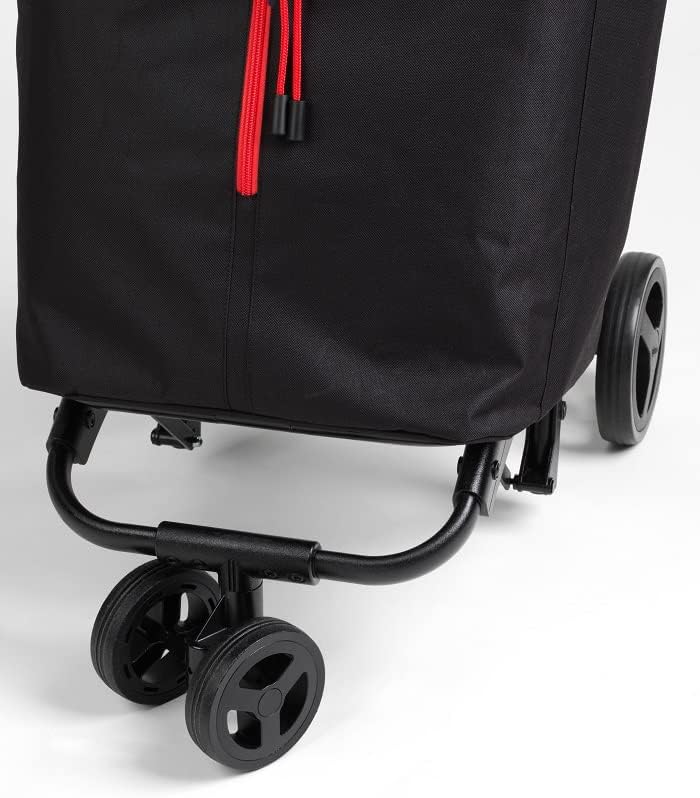 Gimi 102730 Einkaufswagen New Twin 4 Räder; Tasche aus Polyester mit Kordelzugverschluss, 4 Räder er