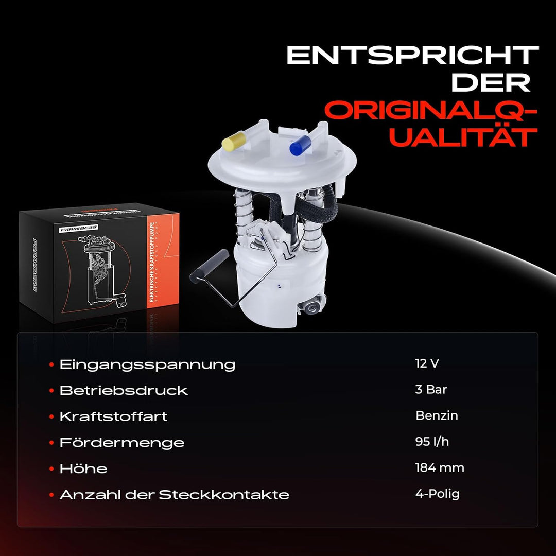 Frankberg Kraftstoffpumpe Benzinpumpe Kompatibel mit C3 Picasso 1.4L-1.6L 2009-2016 207 WA WC 1.6L 2