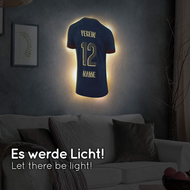 Elbeffekt Trikotlampe für Kiel Fans aus Holz - personalisierbares Geschenk - schenke Dein individuel