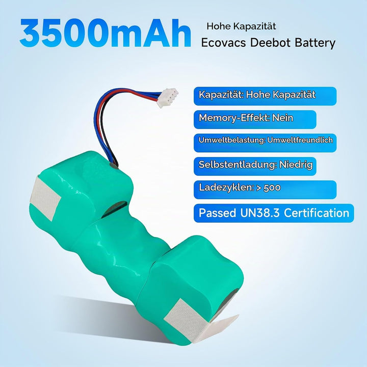 12V/3500mAh Ersatz Akku Für ECOVACS Deebot Ozmo 900, 901, 902, 907, 600, 610, M88, Deebot DE5G, Comb