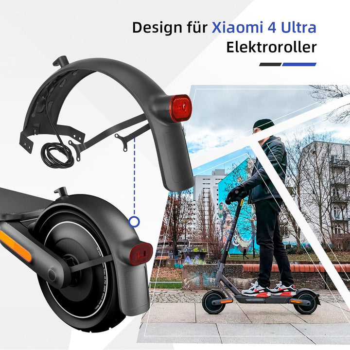 ulip Hinterer Kotflügel Electric Scooter Xiaomi 4 Ultra Hinterer Kotflügel Ersatz Set Kompatibel für