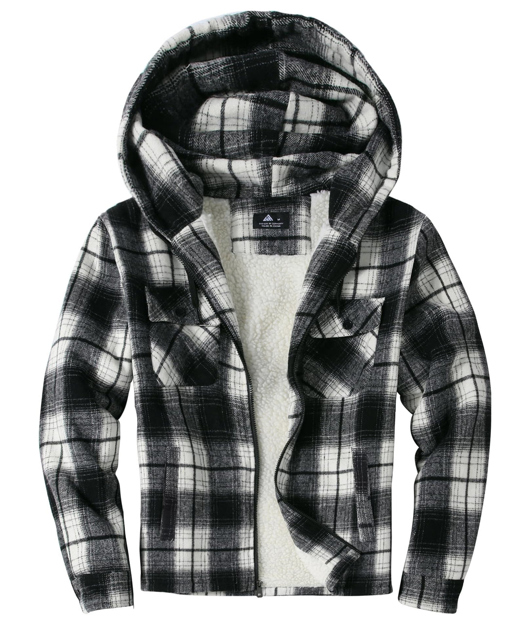 JACKETOWN Hemdjacke Herren Kariertes Winterjacke Thermohemd Fleece Gefüttert Freizeit Jacke mit Kapu