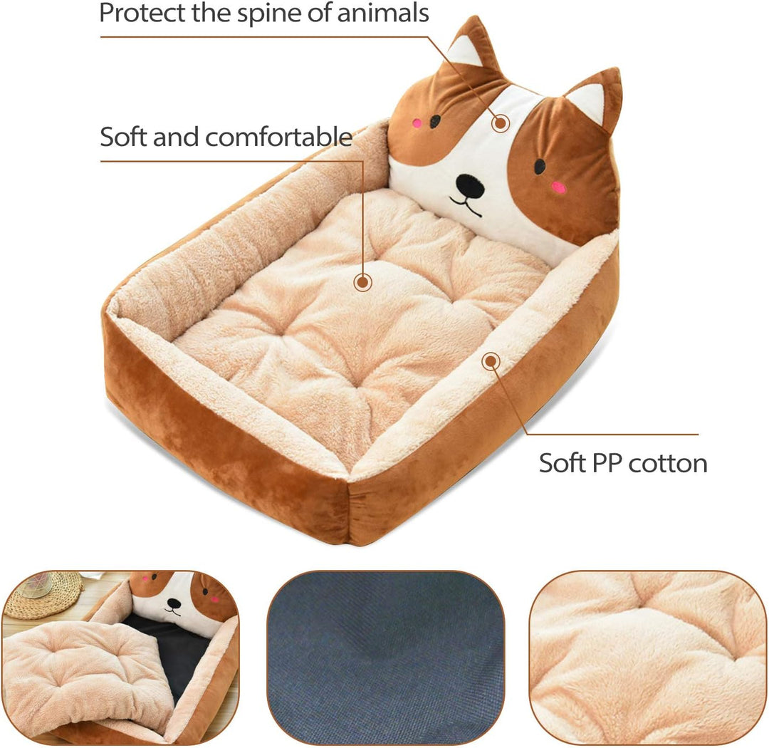 PETCUTE Hundebetten Waschbar Hundekissen Warm Hundeschlafplatz Flauschig Quadrat Hundebetten fur Kle