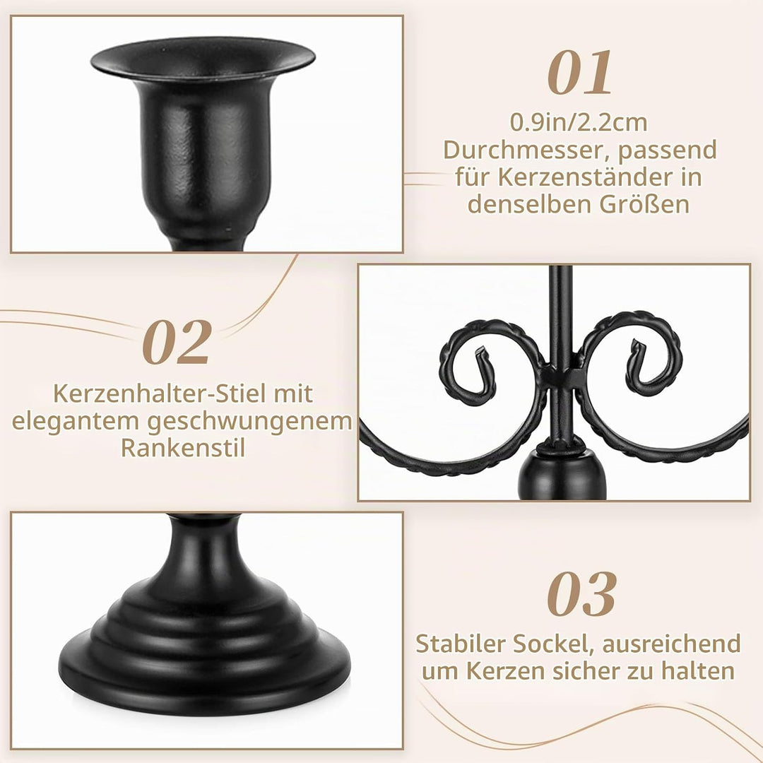 Sziqiqi Kerzenständer Kerzenhalter 3 Armig - 29.5cm Vintage Kerzenständer Dekorative Kerzenleuchter