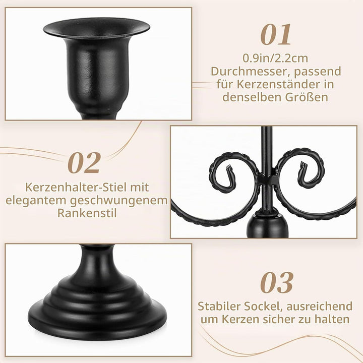 Sziqiqi Kerzenständer Kerzenhalter 3 Armig - 29.5cm Vintage Kerzenständer Dekorative Kerzenleuchter