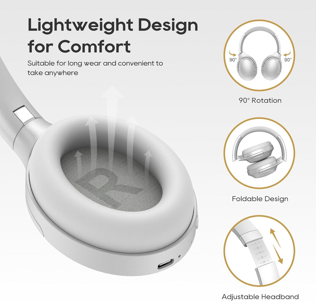 Srhythm NiceComfort 45 Active Noise Cancelling Headphone, drahtlose Bluetooth-Kopfhörer mit Transpar